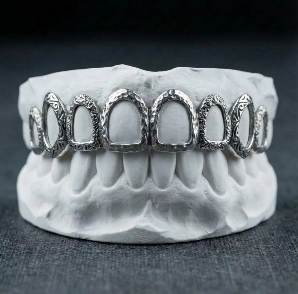 Grillz Texturé Complet 16 Dents sur Mesure